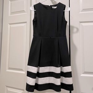 Calvin Klein black & white stripe dress